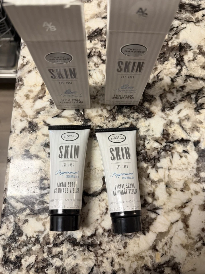 2x Arte de Afeitar Hombres Piel Exfoliante Facial Menta 3oz Limpia y Exfolia Profundo Foto 3 de 4