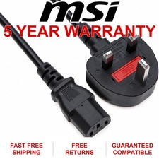 For MSI MAG 255XF Mains Power Cable Lead UK Plug 0.5m 2m 3m 5m