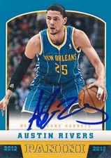 2012-13 Panini #261 Austin Rivers Signed Rookie Card New Orleans Hornets. rookie card picture