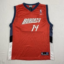 Vintage Charlotte Bobcats Jersey DJ Augustin YOUTH Large Reebok NBA Basketball