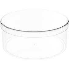 Pioneer Plastics 180C Clear Round Plastic Container, 6" W x 2.5" H