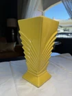 McCoy - 1940s Art Deco Vase Yellow 9 1/4 In