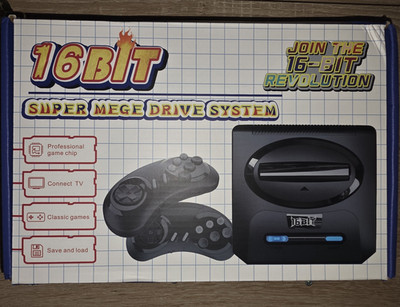 Super Mege Drive System 16-Bit Heimkonsole für Sega Mega Drive, 2 Gamepads