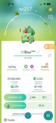 !!! Pokémon GO  SHINY Bisasam  With Party Hat Trade From 2020 Lucky Trade #378
