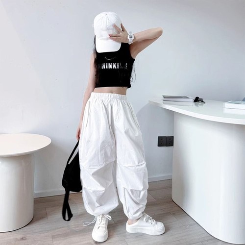 Streetwear Girls Hip Hop Clothes Teens Vest Cargo Pants Suit Children - Picture 7 of 18