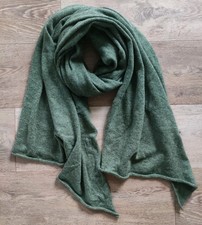 Bartolini Italy Women's Green Cashmere Scarf Stole Wrap Fine Knit Rectangle 