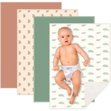 4 Pcs 20" x 28" Leather Baby Changing Pad Wipeable Changing Pad Portable Wate...