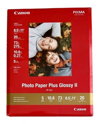 Canon Photo Paper Plus Glossy II PP-201 Letter 8.5x11 275gsm 20 Sheets
