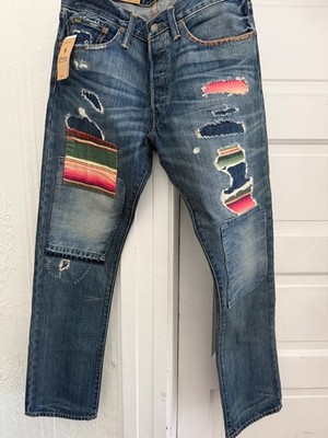 Polo Ralph Lauren Patchwork Varick Slim Straight Jeans Size 32x32