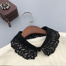 Women Round Neck Lace Embroidery Flower Detachable Fake Collar Lapel Tops Choker