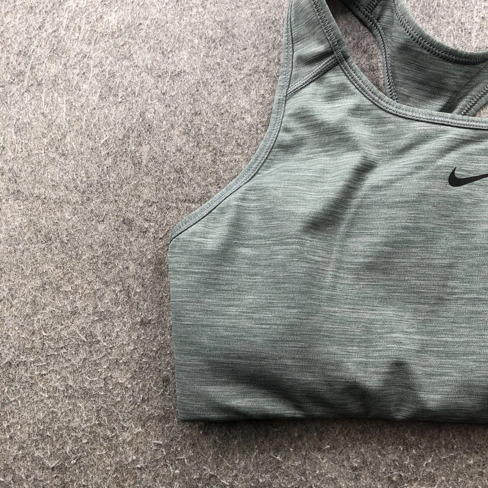Nike Sports Bra Womens Large Gray Racerback Athletic Top Dri-FIT Yoga Running - Image 2 of 4