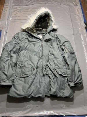 US Military Parka Extreme Cold Weather Type N-3B Jacket Size M MIL