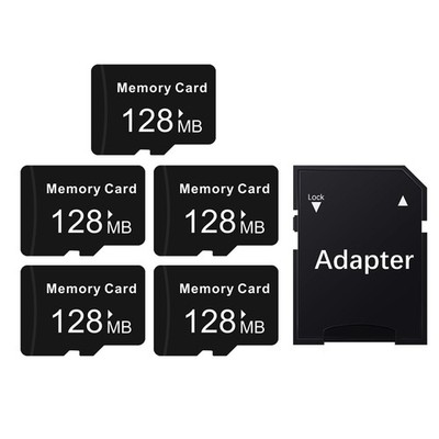 Koontion 5 Stück 128MB  SD Karte Speicherkarte Micro SD Cards mit Adapter