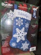 Bucilla Glittering Snowflake Blue Felt Stocking Kit Stanziani 18" NEW 84956