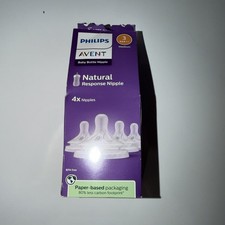 Philips Avent Natural Response Nipples, Medium Flow Flow 3 , 4-Pack, SCY963/44
