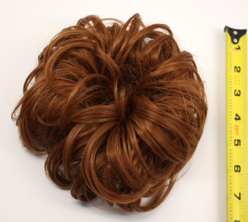 7'' Scrunchie Puff Elastic Auburn Brown Cosplay Wig Hair Bun Accessory NEW - Picture 1 of 2