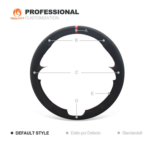 DIY Black Suede Steering Wheel Cover for VW Golf Tiguan Limited Passat Jetta - Picture 8 of 10