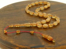 Moire Tightening Amber 33 bead Islamic Prayer Beads Misbaha Rosary Tesbih 406028