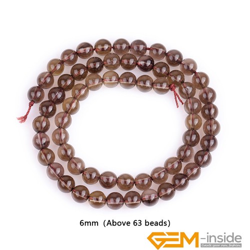 AAA Light Brown Smoky Quartz Natural Gemstone Round Beads Jewelry Making 15" AU - Foto 8 di 41