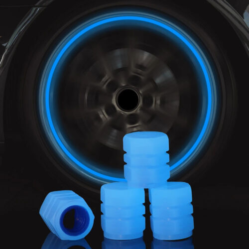 4x BRIGHT FLUORESCENT VALVE CAPS TIRES CAR MOTORCYCLE BIKE NEW - Picture 6 of 9