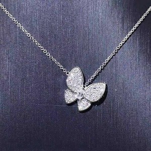 0-75-Ct-Round-Cut-Diamond-Butterfly-Pendant-Necklace-14k-White-Gold-Finish