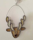 Reindeer Stained Glass Suncatcher Rudolph Red Nose Christmas Window Decor New