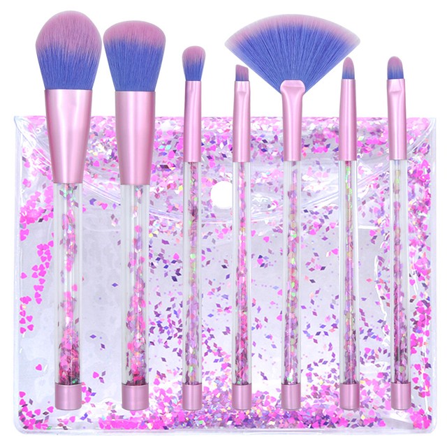 liquid glitter makeup brushes