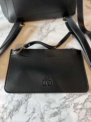 Woman's Backpack Vegan Leather Flap 3 Way Convertible Black NEW W/ Wristlet  | eBay