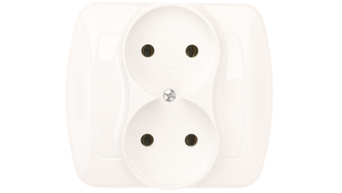 Simon Akord double socket b/u 16A IP20 white AG2/11 /T2UK