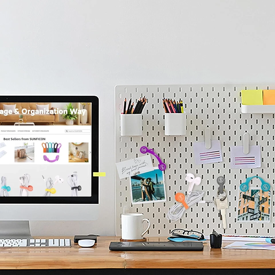 18 Pack Magnetic Cable Clips Cable Organizers Earbuds Cords Winder Bookmark Clip - Image 3 of 4