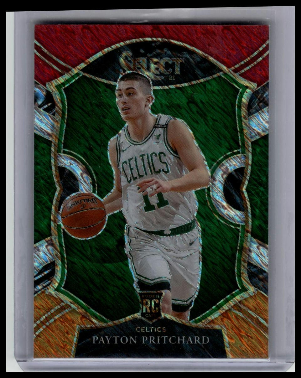 2020-21 Panini Select #86 Payton Pritchard Red White Orange Shimmer R7831