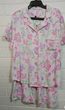 NWT PLUS WOMAN CABERNET SLEEPWEAR PAJAMAS CAPRIS SHORT SET Size 2X Short Sleeve