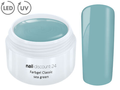 Color UV LED Gel FARBGEL sea green French Modellage Nail Art Design Nagel Grün