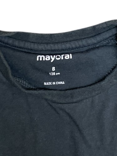 CB77# Mayoral Boy’s Cotton Black Pocket Round Neck Short Sleeve T-Shirt 8 Years - Picture 7 of 16