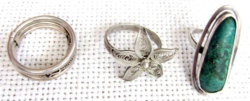 3 Vintage silver sterling rings, total weight: 14 gr.
