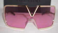 VALENTINO New Sunglasses Shield Gold Black Pink V-ROMASK VLS-120C-146