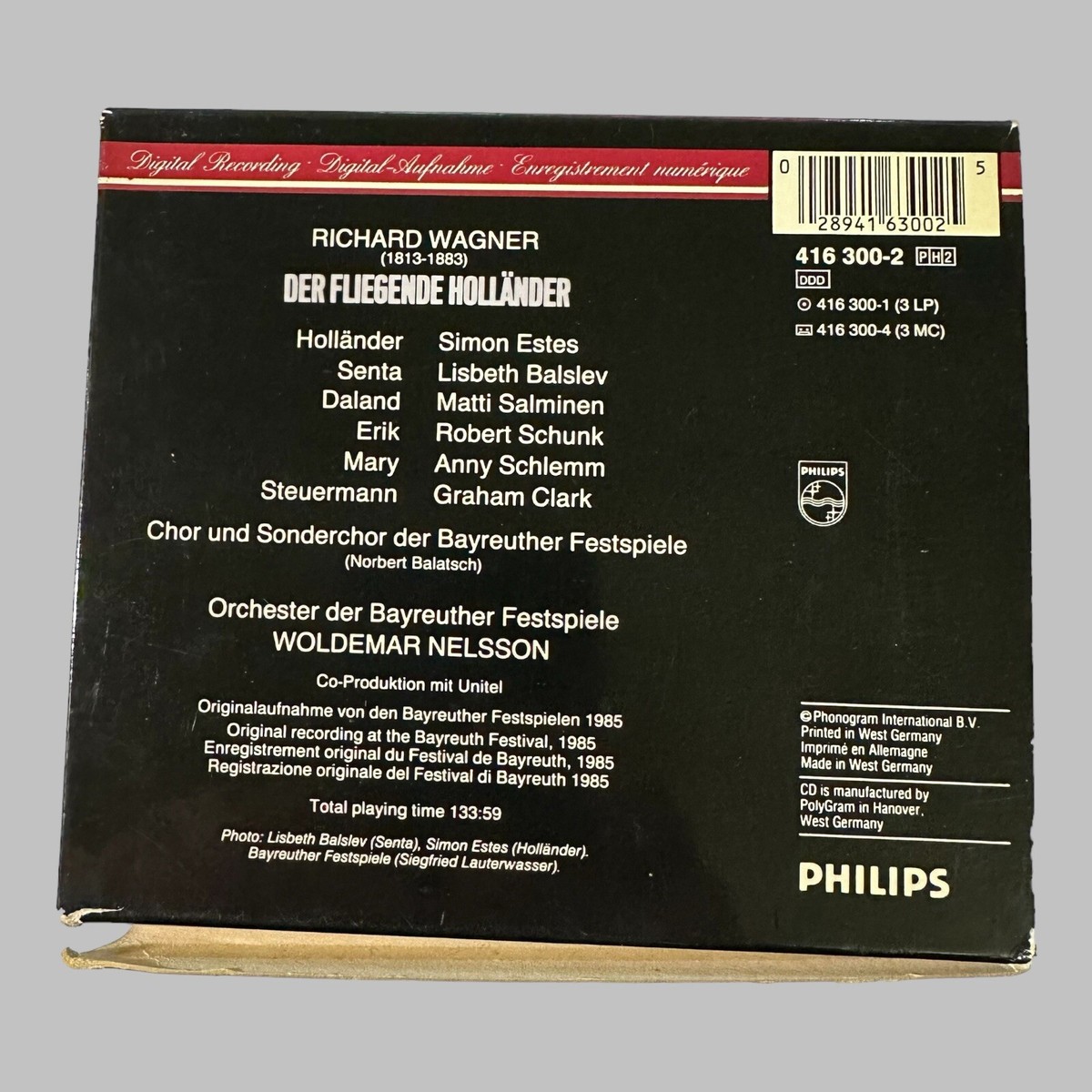 Wagner Der Fliegende Hollander CD 2 Discs Woldemar Nelsson