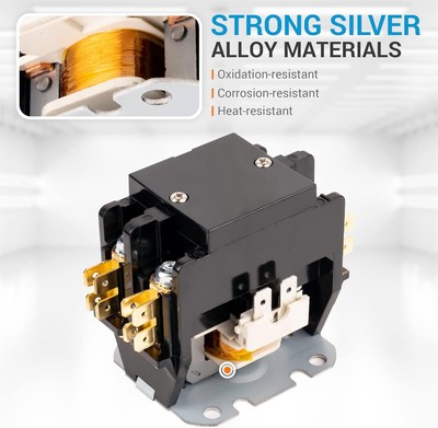 BlueStars Ultra Durable 2 Pole Contactor 30 Amp 240VAC Coil Exact Fit with Air