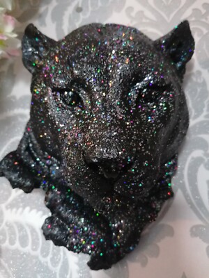 Shabby Chic Schwarz Glitzer Leopard