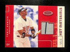 2003 Hot Prospects MLB Red Hot Materials #THU Torii Hunter Jsy #'d 19/50 Twins