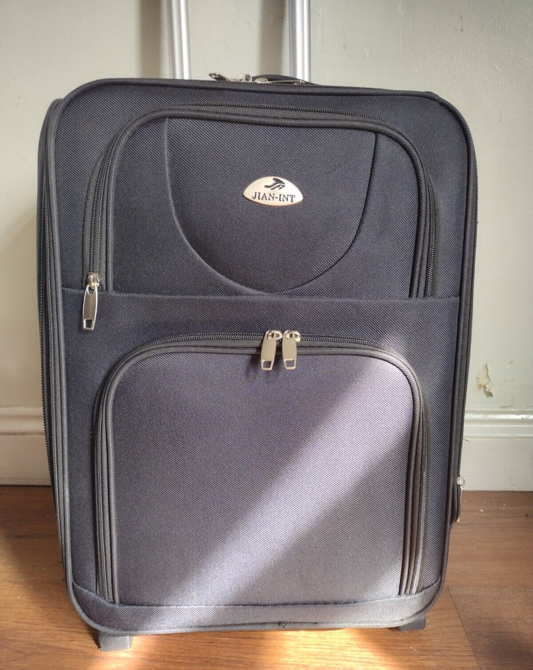 JIAN INTERNATIONAL LUGGAGE Black 2Wheel LAPTOP SOFTShell SUITCASE Cabin