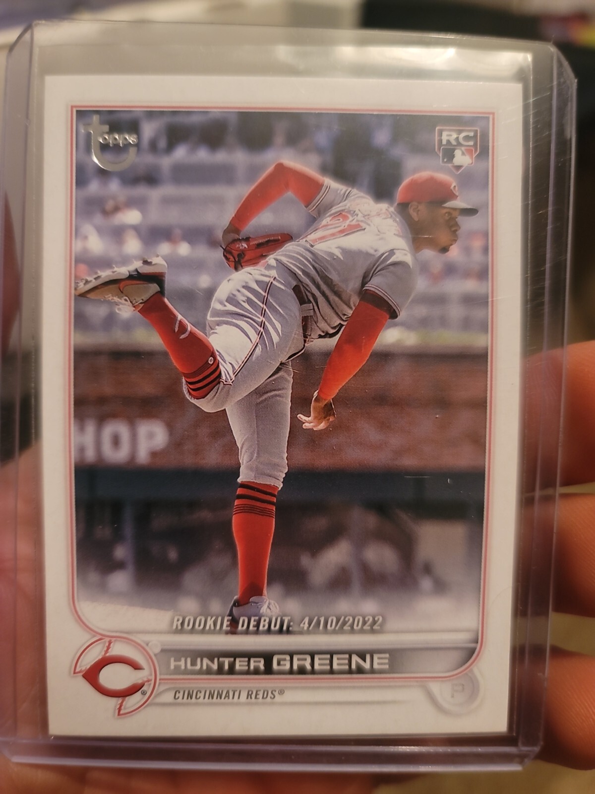 2022 Topps Update #US267 HUNTER GREENE RC VINTAGE STOCK PARALLEL #/99