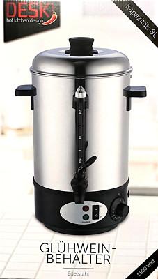 8 L Glühweinkocher Edelstahl 1800 Watt Glühweinautomat 8 Liter  Glühweinkessel