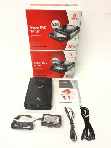 NEW IOMEGA DVDRW20X-U2U Dual Format Super DVDRW Drive USB 2.0 w/AC Adapter,QTY - Afbeelding 17 van 18