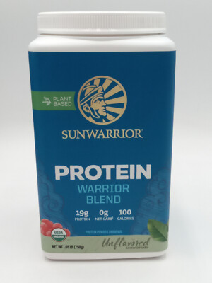 Sunwarrior Warrior Blend Protein Unflavored Plant Based 1.65 lb Exp 01/2027