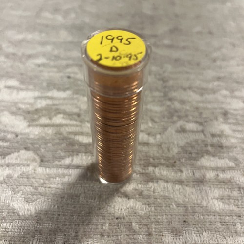 1 Roll Each UNCIRULATED 1995 P,D Lincoln Memorial Cent Penny 100 Coins -- 7660 - Picture 5 of 5