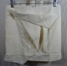 Halston Heritage Women's Asymmetrical Wrap Drape Chalk Skirt Size 6