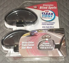 2x Mirror Set Clear Zone Wide Angle Auxiliary AS SEEN ON TV No Blind Spots