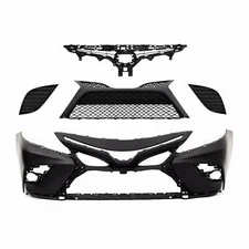 Front Bumper+Upper Lower Grille+Fog Light Cover For Camry SE 2018 2019 2020 5pcs