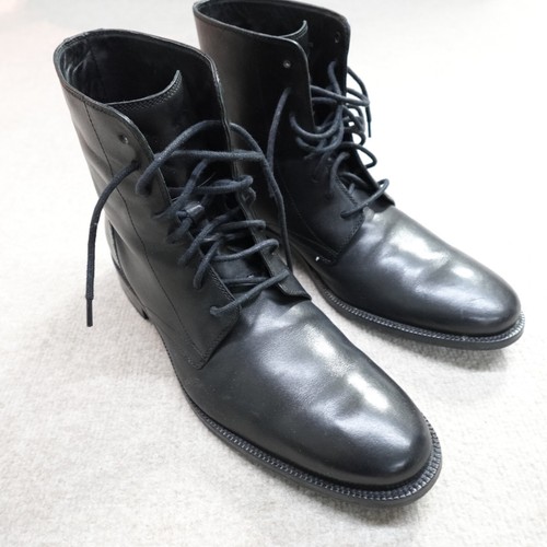 Cole Haan Boots 10.5 Black Leather Dress 8 Eye Plain Toe - Picture 3 of 9